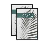 MCS Marco para Póster de Películas Studio Gallery 68,6 x 101,6 cm, Aspecto de Madera Negra, Madera MDF, Fijación a Pared Vertical y Horizontal, Marco Grande de Películas y Arte (Paquete de 2)