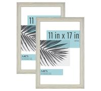 MCS Studio Gallery 11x17 Picture Frame Gray Woodgrain Rectangle Photo Frame for Photos Posters & Art Prints (2-Pack)