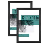 MCS Studio Gallery 12x18 Picture Frame Black Woodgrain Rectangle Photo Frame for Photos Posters Art Prints 2Pack