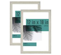 MCS Studio Gallery 12x18 Picture Frame Gray Woodgrain Rectangle Photo Frame for Photos Posters Art Prints 2Pack