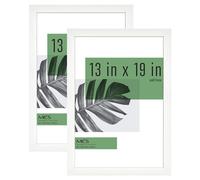 MCS Studio Gallery 13x19 Picture Frame White Woodgrain Rectangle Photo Frame for Photos Posters & Art Prints (2-Pack)
