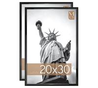 MCS Trendsetter - Marco de póster Grande de 50 x 75 cm, Color Negro, Alto Brillo, Vertical y Horizontal para Colgar en la Pared, para Fotos, pósteres e Impresiones artísticas (Paquete de 2)