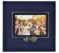 MCS Wedding MBI 860157 Mr. & Mrs. Álbum de Fotos de Boda, Poliuretano (PU) o cloruro de polivinilo (PVC), Azul Marino, 8.5 x 8.5