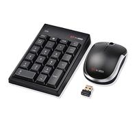 MCSaite Combinación de teclado numérico y ratón, teclado numérico inalámbrico Mini USB de 2,4 G y ratón con receptor para ordenador portátil, escritorio y portátil, con un receptor USB