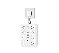 MCSCN - Enchufe plano ultrafino, protector de sobrecarga, regleta de alimentación con 8 salidas de CA, 6 USB (2 USB C) para el hogar, oficina, dormitorio, viajes, esenciales, 15 A, 1875 W UL