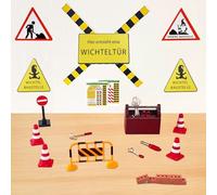 MCSQK Wichtel Zubehör Baustelle, 21Pcs Miniatur Baustelle Wichtel Set Weihnachten Deko Wichtelzubehör Miniatur Herramientas en Miniatura DIY Wichtel Baustelle Einzug für Wichteltür Puppenhaus