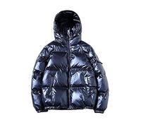 MCSZG Nuevo 2019 Chaqueta de plumón para Mujer Invierno Brillante Plata/Negro/Oro/Azul Tallas Grandes Parka con Capucha Outwear Abrigos Acolchados Mujer 4XL 5XL