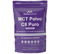 MCT Polvo C8 Puro | Aumenta Las Cetonas 4 Veces Frente A Otros MCT | 0 g De Carbohidratos | Apoya Dieta Keto | 70% Aceite MCT C8 Puro | Sin Sabor Y Bolsa 500g | Cetonas Exógenas Keto | Ketosource®