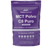 MCT Polvo C8 Puro | Aumenta Las Cetonas 4 Veces Frente A Otros MCT | 0 g De Carbohidratos | Apoya Dieta Keto | 70% Aceite MCT C8 Puro | Chocolate | Bolsa 500g | Cetonas Exógenas Keto | Ketosource®