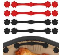 MCTNCT 12 Pezzi Magneti Per Friggitrice Ad Aria Per Carta, Accessori Per Friggitrice Ad Aria,Fibbia Di Sicurezza Resistente Al Calore,Per Evitare Che La Carta Copra Il Cibo Bruci(Rosso,Nero)