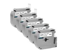 MCUXMVUMI 5PK MK231 Cinta de Etiqueta MK Compatible MK-231 MK-221 9/12 mm Cartucho de Etiqueta para Fabricantes de Etiquetas PT70 PT80(5PK Black on White)