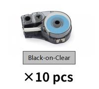 MCUXMVUMI Cinta de Cinta de poliéster M21-250-430 Compatible con BMP21 más BMP21 Lab Negro en Clear 6. 35 mmx6. 4m para el Marcado de Alambre y el etiquetado de Laboratorio(10pcs Black On Clear)