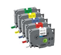 MCUXMVUMI Cinta de Etiqueta TZE de 12 mm 231 Compatible con la Impresora de Etiqueta TZE231 TZE631 PTH110 5/10 PCS(5PK Mixed Colors)