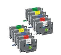 MCUXMVUMI Cinta de Etiqueta TZE de 12 mm 231 Compatible con la Impresora de Etiqueta TZE231 TZE631 PTH110 5/10 PCS(10PK 5Mixed Colors)