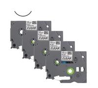 MCUXMVUMI Cinta de Etiquetas Compatible TZe-131 Cinta laminada BK de 12 mm TZe-131 en Transparente para rotuladores(TZE-131-4P)