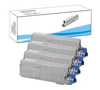 MCUXMVUMI Tóner Compatible para Okidata C532 MC573 C532DN C542DN MC563DN MC573DN 4 Pack Color Negro 7000 páginas y Colores 6000 páginas