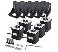 Mcwdoit 5Pcs Nema 17 Motor Paso A Paso, Stepper Motor 1.7A 0.59Nm (83.6oz.in) 48mm con 1m 4-Pin Cable + 5Pcs Nema 17 Soporte De Montajepara Impresora 3D Hobby CNC