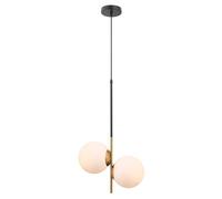 MCWYH Iluminación colgante Lámpara de araña de estilo moderno, 2 luces, pantalla de globo de vidrio esmerilado, lámpara colgante, lámpara colgante para interiores, lámpara colgante ajustable para come