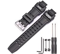 MCXGL Correa de goma compatible con reloj Casio GW-4000 GA-1000 GW-A1000, correa de resina de repuesto para hombre, impermeable, color negro