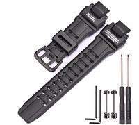 MCXGL Correa de goma compatible con reloj Casio GW-4000 GA-1000 GW-A1000, correa de resina de repuesto para hombre, impermeable, color negro