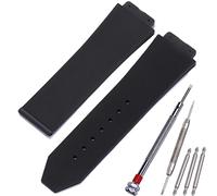 MCXGL Correa de goma de repuesto de 25 mm x 19 mm, compatible con Hublot Big Bang, correa de reloj de silicona, impermeable, color negro