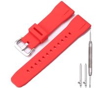 MCXGL Correa de reloj de silicona impermeable compatible con Casio Protrek PRG650 600 PRW6600 para hombre, correa de repuesto deportiva de 24 mm, correa de reloj de liberación rápida (hebilla roja y