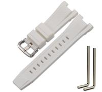 MCXGL Correa de repuesto de resina Gshock para reloj Casio GST-210 GST-W110 GST-W100 GST-S110 GST-S100 GST-B100 GST-S300, Hebilla blanca, plateada, 26mm, Cinturón de malla para hombre