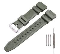 MCXGL Correa de repuesto de resina natural compatible con Casio AE-1200 SGW-300H MRW-200H W-735H correa de goma impermeable, 18mm, Resin, Cuarzo creado