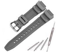 MCXGL Correa de repuesto de resina natural compatible con Casio AE-1200 SGW-300H MRW-200H W-735H correa de goma impermeable, gris, 18mm, Minimalista