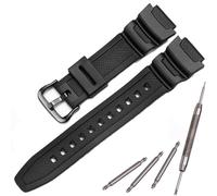 MCXGL Correa de repuesto de resina natural compatible con Casio AE-1200 SGW-300H MRW-200H W-735H correa de goma impermeable, negro, 18mm, Moderno