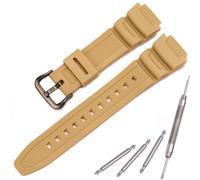 MCXGL Correa de repuesto de resina natural compatible con Casio AE-1200 SGW-300H MRW-200H W-735H correa de goma impermeable, caqui, 18mm, Correa