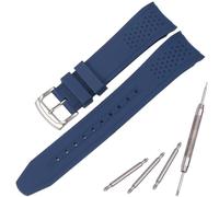 MCXGL Correa de repuesto de silicona de 23 mm compatible con Citizen Eco-Drive Weekender Strap AW1150-07E AW1158-05L pulsera de goma azul con extremo curvado, talla única, Silicona, No es una piedra