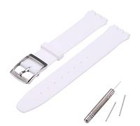 MCXGL Correa de repuesto de silicona ultrafina, compatible con la serie Swatch Skin (16 mm), 16mm, Blanco