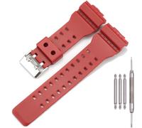 MCXGL Correa de resina de repuesto de 16 mm para G-Shock ga110 ga100 ga120 gd100 g8900 correa de reloj de goma para hombre, Rojo -, 16mm, Cinturón de malla para hombre