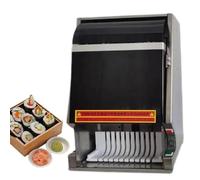 MCXSOGDAP Cortadora de sushi, máquina de corte automática, multifuncional, con hoja de acero inoxidable extraíble para restaurantes, cocinas, 55 W, 8 rebanadas