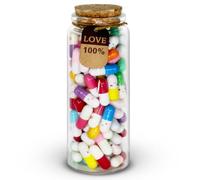 Mczcent 100 Piezas Cápsulas con Mensajes en Una Botella, Cápsula de Mensaje de Letra Cápsula Mensaje de Amor Cápsula, Pildoras Mensaje en una Botella para Regalo Novia, Regalo Novio, Amor o Amistad