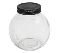 Mczcent Hucha Transparente, Huchas Alcancía de Cristal con Tapa Ranurada Negra para Todas Las Monedas de Euro, Alcancia Piggy Coin Money Bank Box Tip Jar para Niños Niñas Adolescentes Adultos
