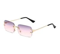 MCZTO Gafas de sol de metal de doble puente de lente cuadrada, lentes de sol de moda, 100 % UV, bloqueo UV, ciclismo, conducción, E