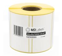 MD Labels Etiquetas autoadhesivas de papel de transferencia térmica, color blanco, 80 x 50, 1000 unidades