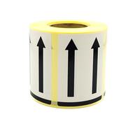 MD Labels Etiquetas de advertencia en rollo, 70x50 mm, 500 unidades, doble flecha - lado hacia arriba This Way Up