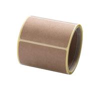 MD Labels Pegatinas de papel kraft autoadhesivas en rollo, 50 x 30 mm, 100 unidades, manga de papel liso de 40 mm, etiquetas decorativas, etiquetas de regalo