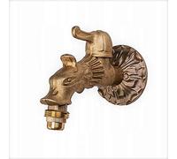 MD technic Grifo nostálgico con cabeza de león con palanca para exterior jardín, grifo de descarga, antiguo