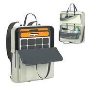 MD34 Bolsa de almacenamiento impermeable para panel solar 1680D, compatible con Jackery SolarSaga 100 W 100 x 200 W, adecuada para 2 paneles solares, mochila multifuncional 3 en 1 (portátil/inclinada