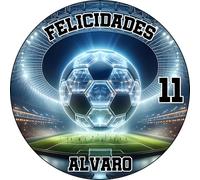 MDA Foto Comestible, OBLEA o Papel de AZÚCAR, FÚTBOL, ELIJA SU EQUIPO HAGA clic en "Personalizar ahora", Foto personalizada con nombre, Edad y Texto, para Tartas y Magdalenas de Cumpleaños. Disco 2