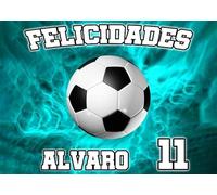 MDA Foto Comestible, OBLEA o Papel de AZÚCAR, FÚTBOL, ELIJA SU EQUIPO HAGA clic en "Personalizar ahora", Foto personalizada con nombre, Edad y Texto, para Tartas y Magdalenas de Cumpleaños