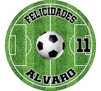 MDA Foto Comestible, OBLEA o Papel de AZÚCAR, FÚTBOL, ELIJA SU EQUIPO HAGA clic en "Personalizar ahora", Foto personalizada con nombre, Edad y Texto, para Tartas y Magdalenas de Cumpleaños. Disco 4