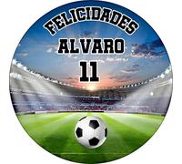 MDA Foto Comestible, OBLEA o Papel de AZÚCAR, FÚTBOL, ELIJA SU EQUIPO HAGA click en "Personalizar ahora", Personalizada Foto con Nombre, Edad y Texto, para Tartas y Magladenas de Cumpleaños. Disco 3