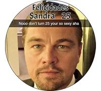 MDA Foto Comestible, OBLEA o Papel de AZÚCAR, LEO, Don't Turn 25, Personalizada Foto con Nombre, Edad y Texto, para Tartas y Magladenas de Cumpleaños, Varios Tamaños.
