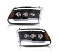 MDADEQ Faros Delanteros LED Para Coche Luces Antiniebla DRL Freno Intermitentes Plug And Play Para Dodge RAM 2009-2018 Faro Delantero Coche