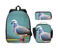 MDATT 4 mochilas de dibujos animados con estuche para el almuerzo, bolsa ligera para libros para excursiones de camping, Black, Talla única, Organizador de bolsas